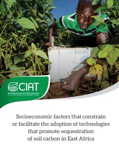 Socioeconomic factors that constrain or facilitate the adoption of technologies that promote sequestration of soil carbon in East Africa