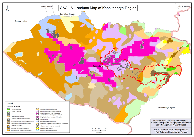 Land Use System map of Kashkadarya Region