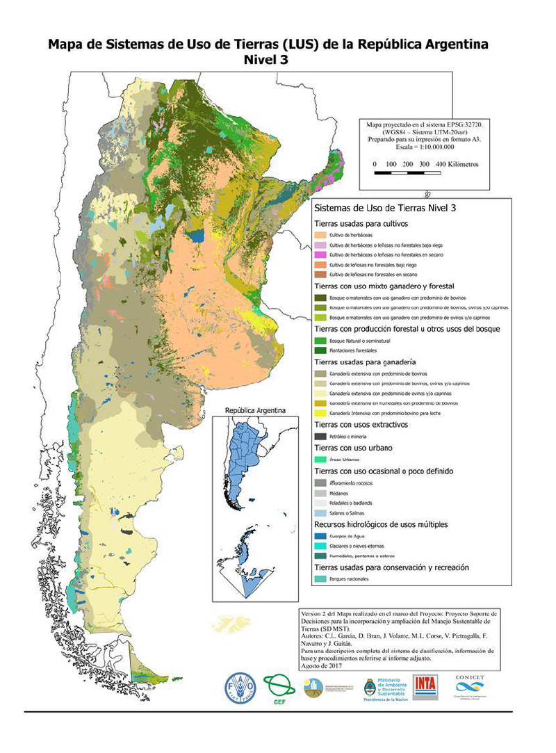 Mapa de Sistemas de Uso de Tierras Argentina