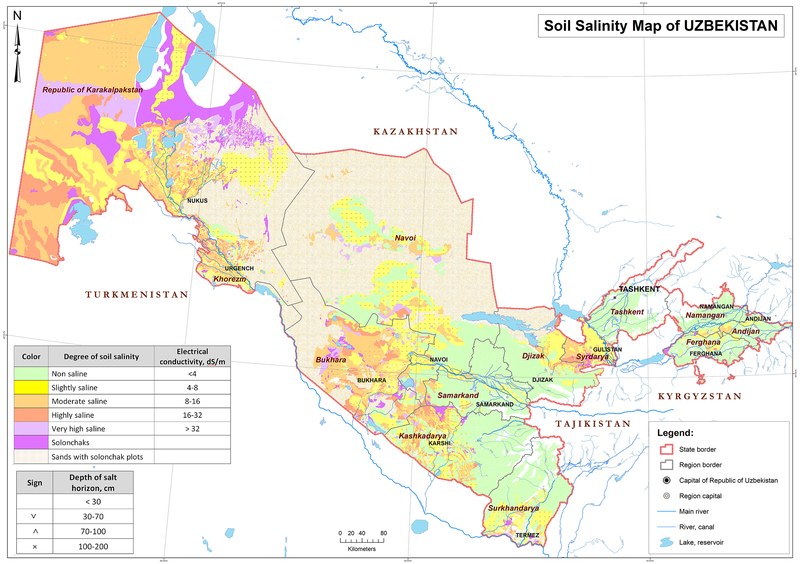 Soil Salinity Map of Uzbekistan