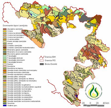 Spatial representation of dominant soils types in RS by SOTER units (Agricultural Institute of RS)